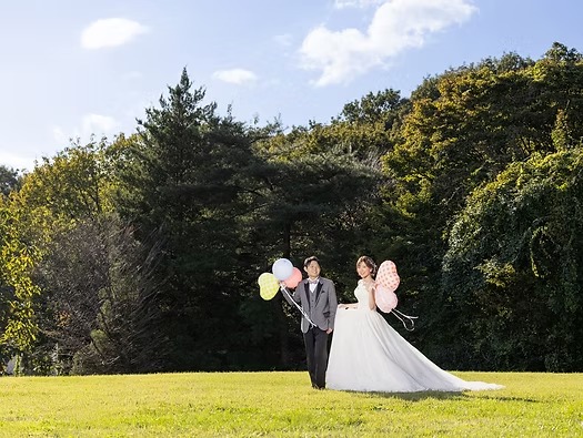 青空広がる牧場